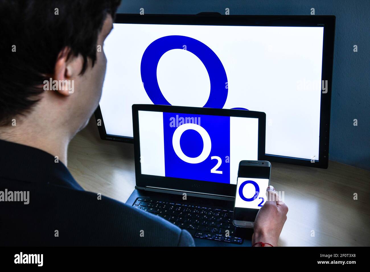 Il logo O2 Foto Stock