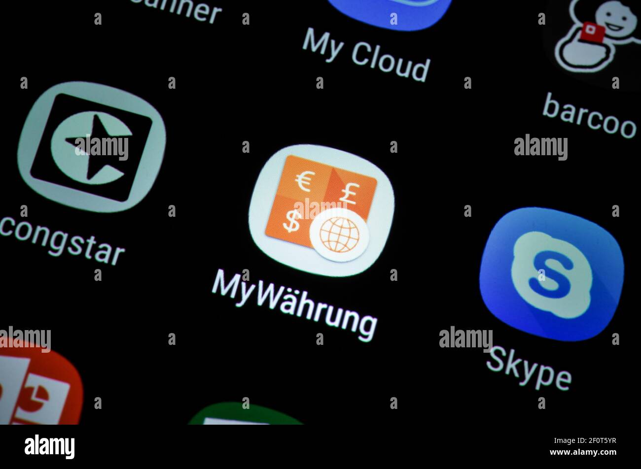 Smartphone, Display, App, Mywaehrung Foto Stock