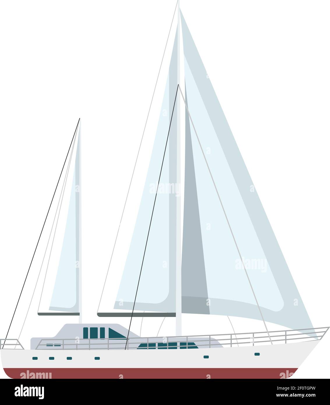 Yacht a vela o a vela, Illustrazione Vettoriale