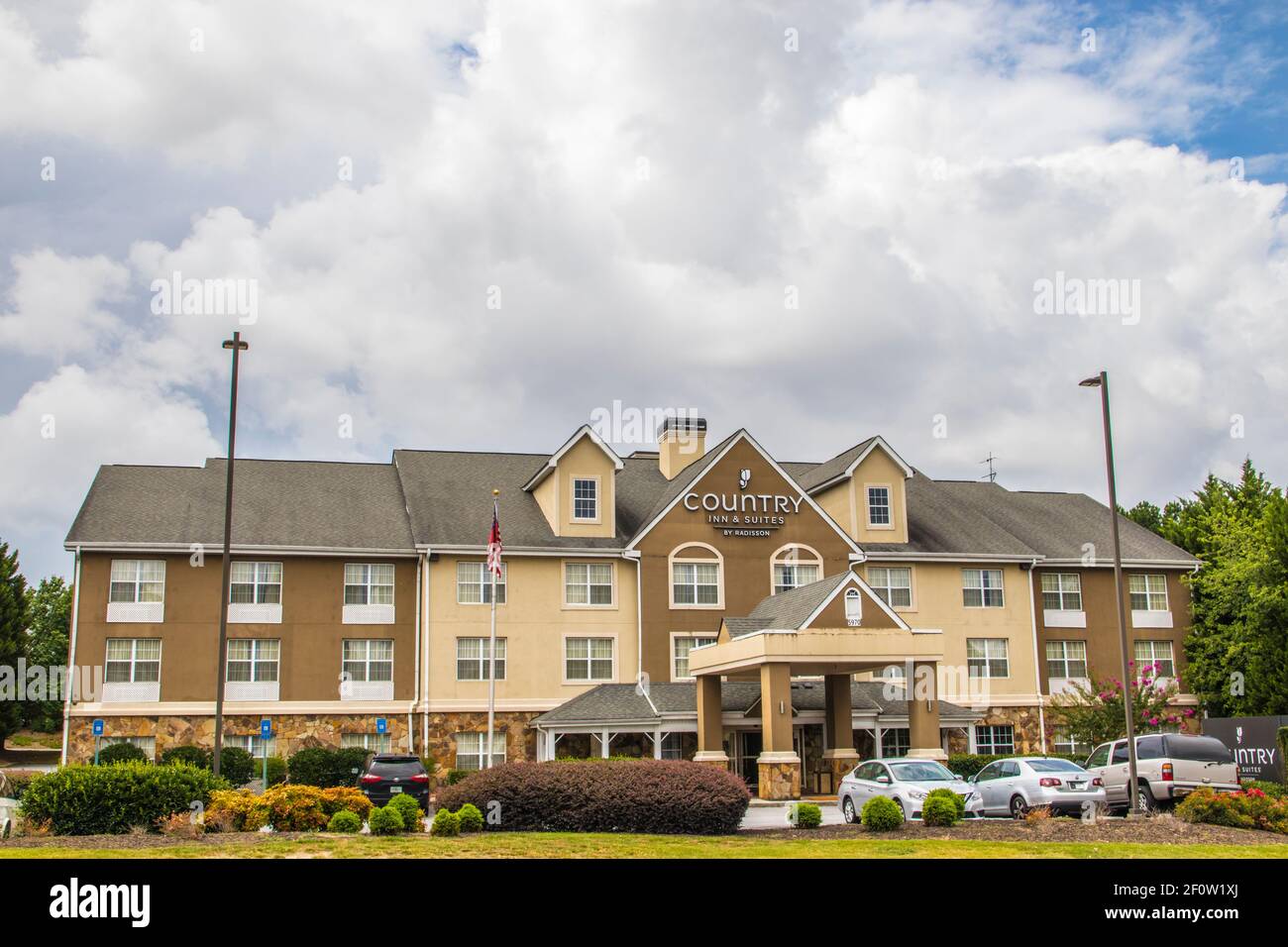 Gwinnett County, GA / Stati Uniti d'America - 07 29 20: Country Inn and Suites Hotel Foto Stock