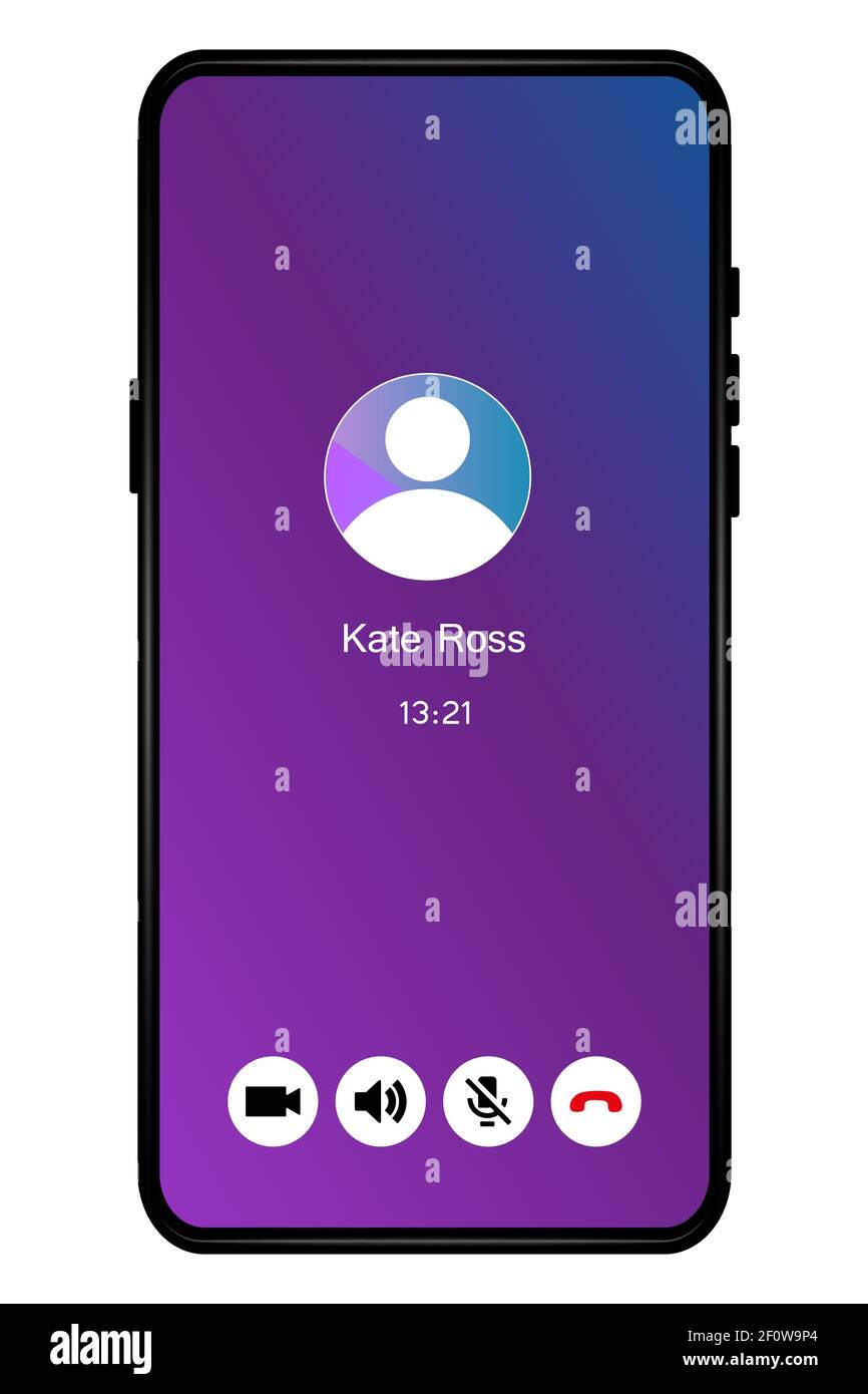 Schermata di videochiamata, interfaccia utente Web per chat in conferenza con microfono e icona video e spazio vuoto per l'immagine.illustrazioni vettoriali Illustrazione Vettoriale