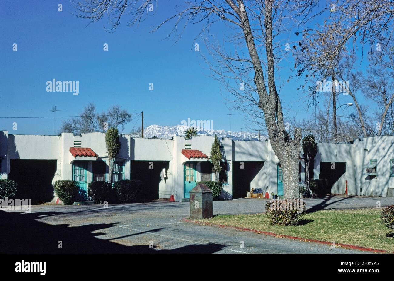 Mission Motel vista generale Mt. Vernon Avenue & Orange Street San Bernardino California ca. 1977 Foto Stock