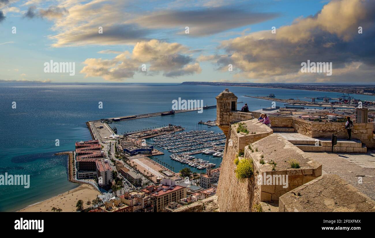 Castello di Santa Barbara, Alicante, Costa Blanca, Spagna Foto Stock