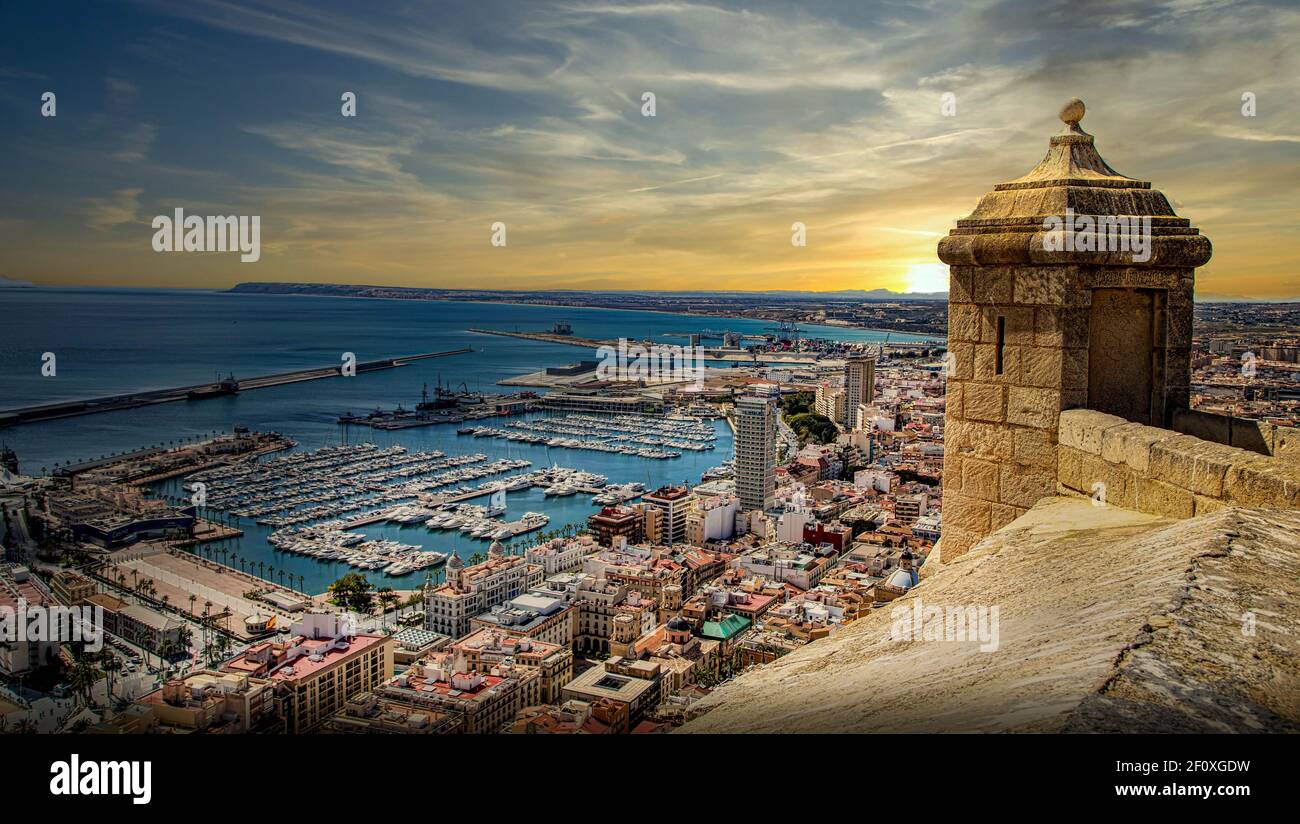 Castello di Santa Barbara, Alicante, Costa Blanca, Spagna Foto Stock