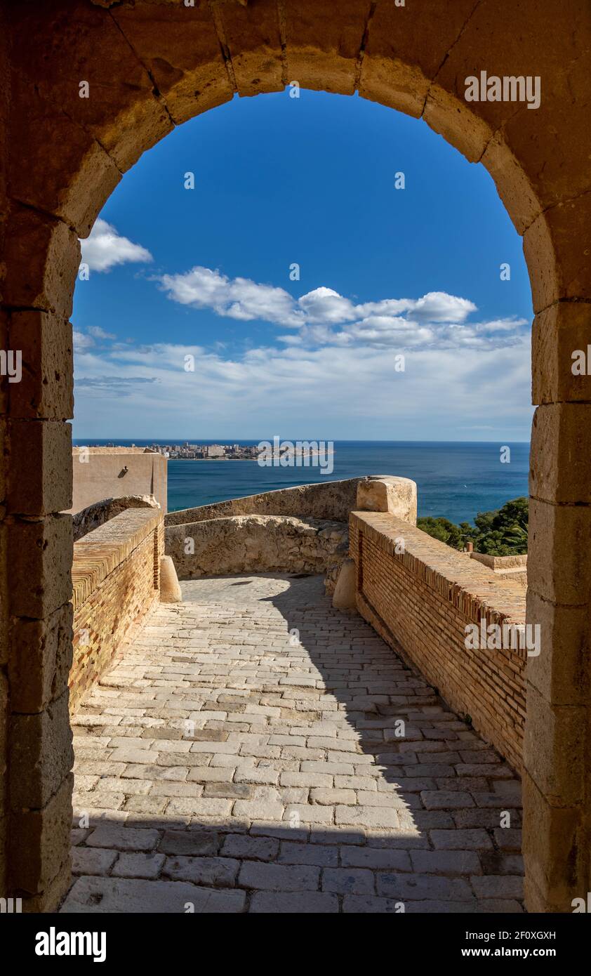 Castello di Santa Barbara, Alicante, Costa Blanca, Spagna Foto Stock