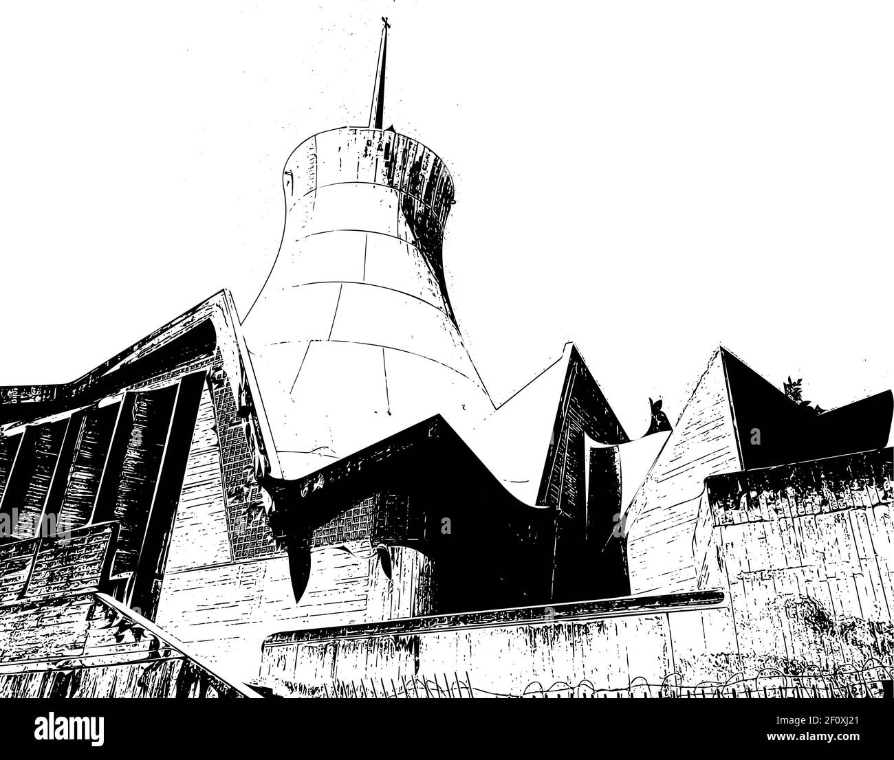 La Cattedrale del Sacro cuore di Algeri è una chiesa cattolica di Algeri, situata ad Algeri, in Algeria. Illustrazione Vettoriale