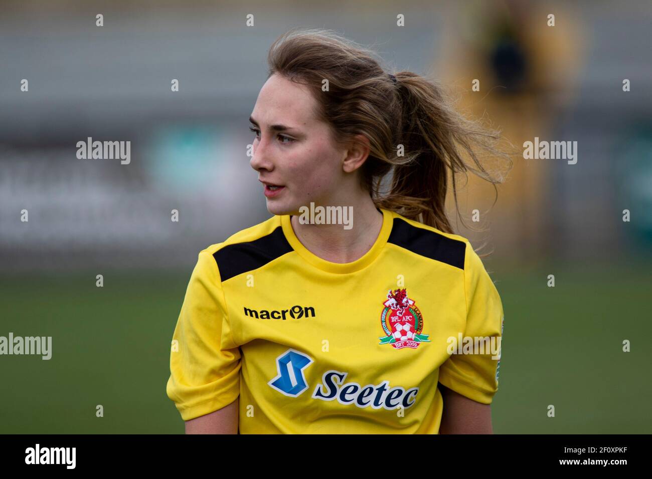 Aberystwyth Town / Briton Ferry Lansawel a Park Avenue nella Welsh Premier Women's League il 7 marzo 2021. Credito: Lewis Mitchell/YCPD Foto Stock