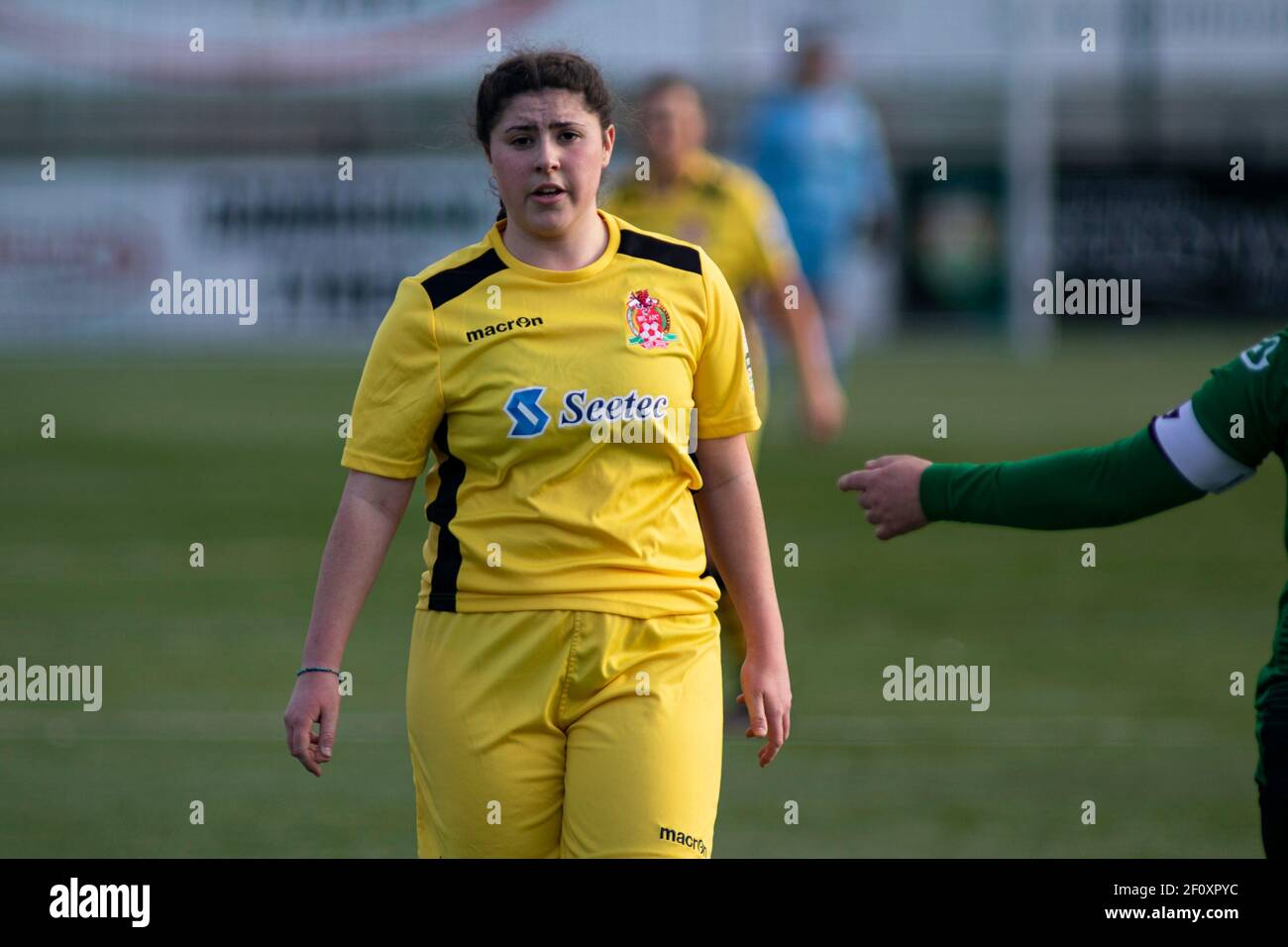 Aberystwyth Town / Briton Ferry Lansawel a Park Avenue nella Welsh Premier Women's League il 7 marzo 2021. Credito: Lewis Mitchell/YCPD Foto Stock