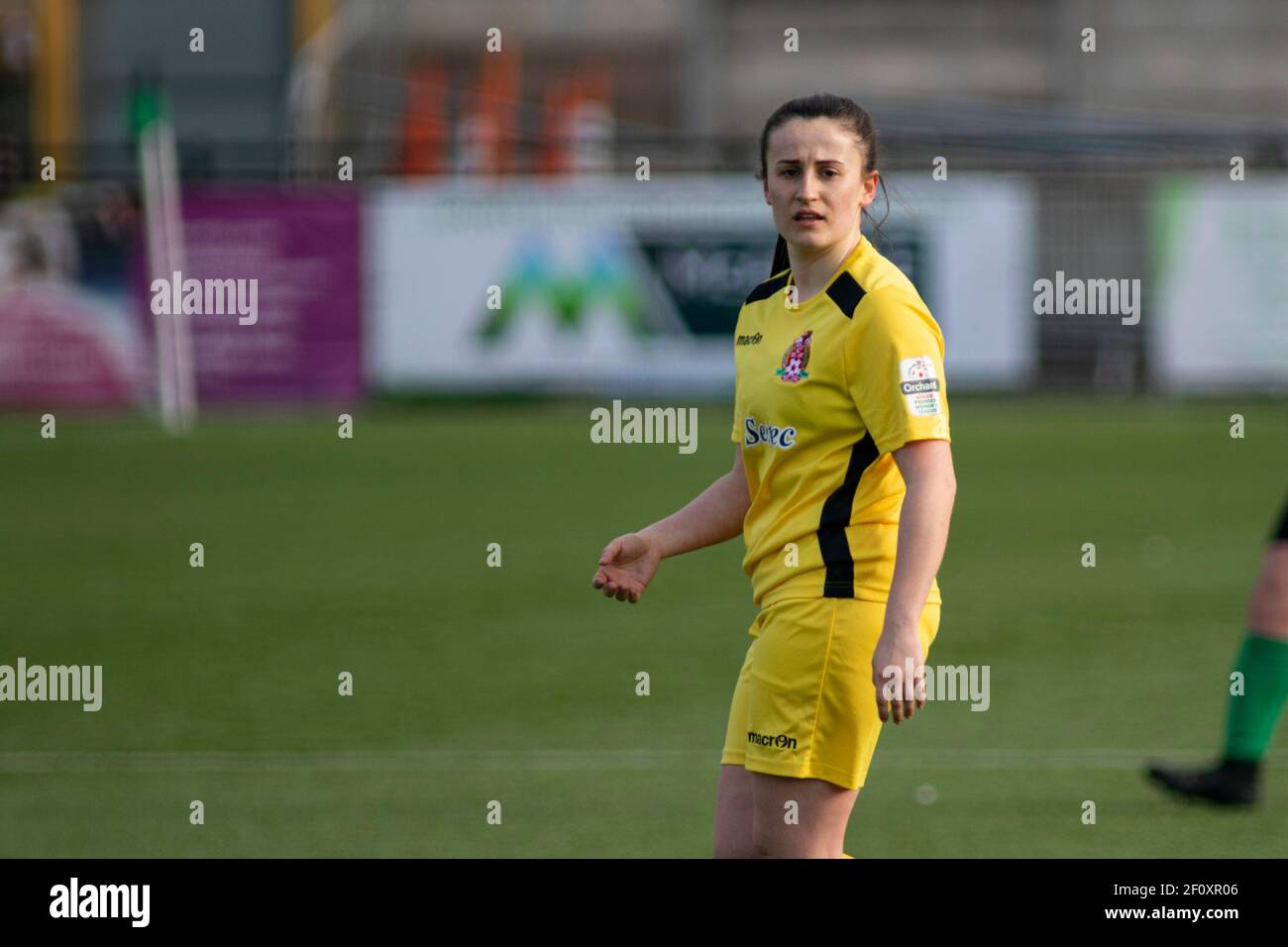 Aberystwyth Town / Briton Ferry Lansawel a Park Avenue nella Welsh Premier Women's League il 7 marzo 2021. Credito: Lewis Mitchell/YCPD Foto Stock
