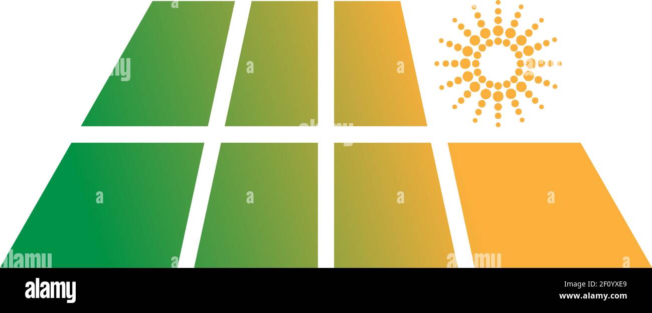 Simbolo dell'energia solare icona fulmine logo disegno vettoriale illustrazione Illustrazione Vettoriale