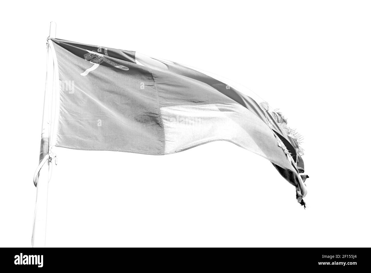 In oman sventolando bandiera e il cielo nuvoloso Foto Stock