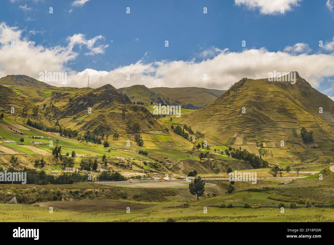 Scena rurale andina Quilotoa, Ecuador Foto Stock