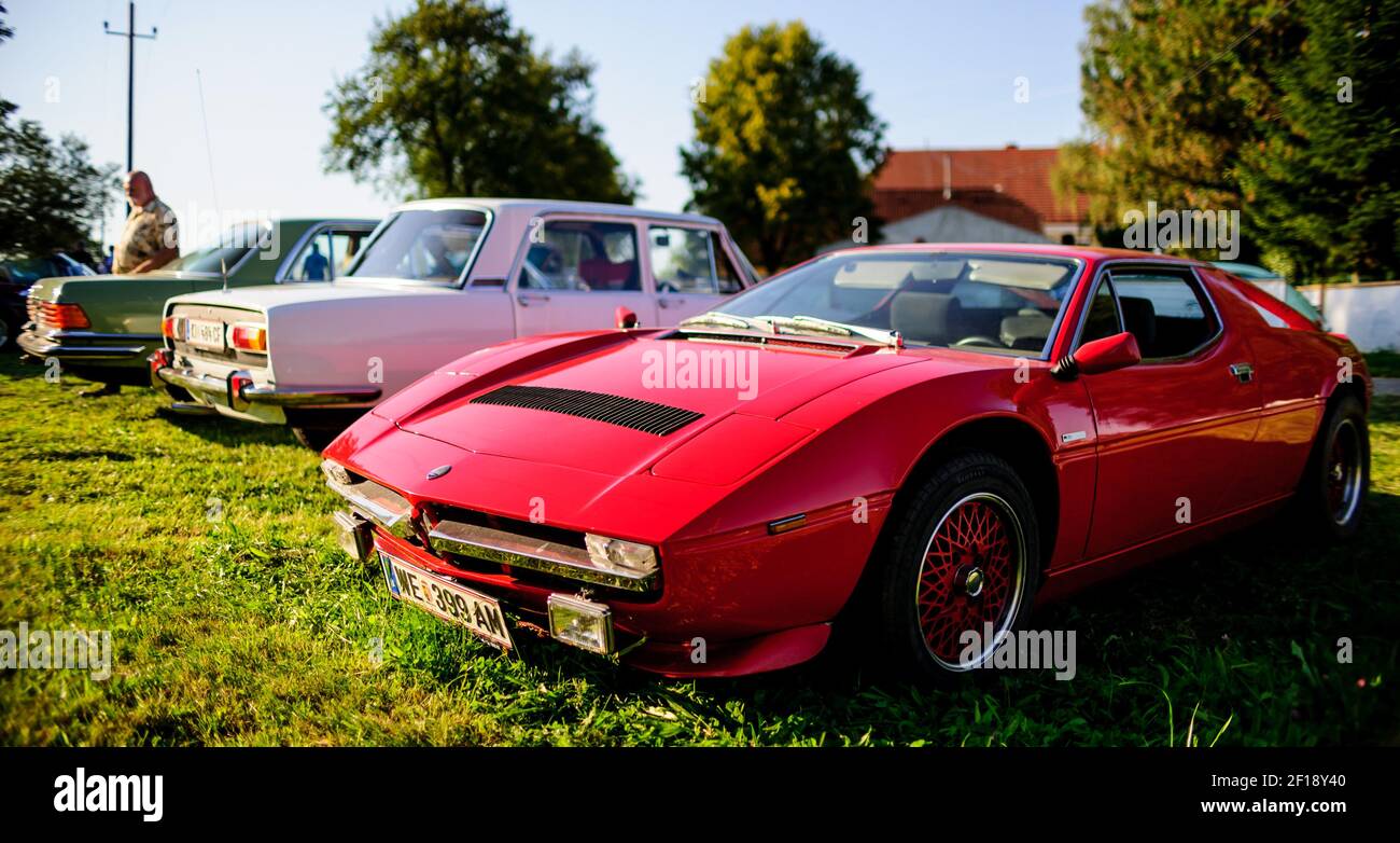 meggenhofen, austria, 18 agosto 2017, maserati merak al landlrallye oldtimer, gara e incontro per moto d'epoca e auto classiche Foto Stock