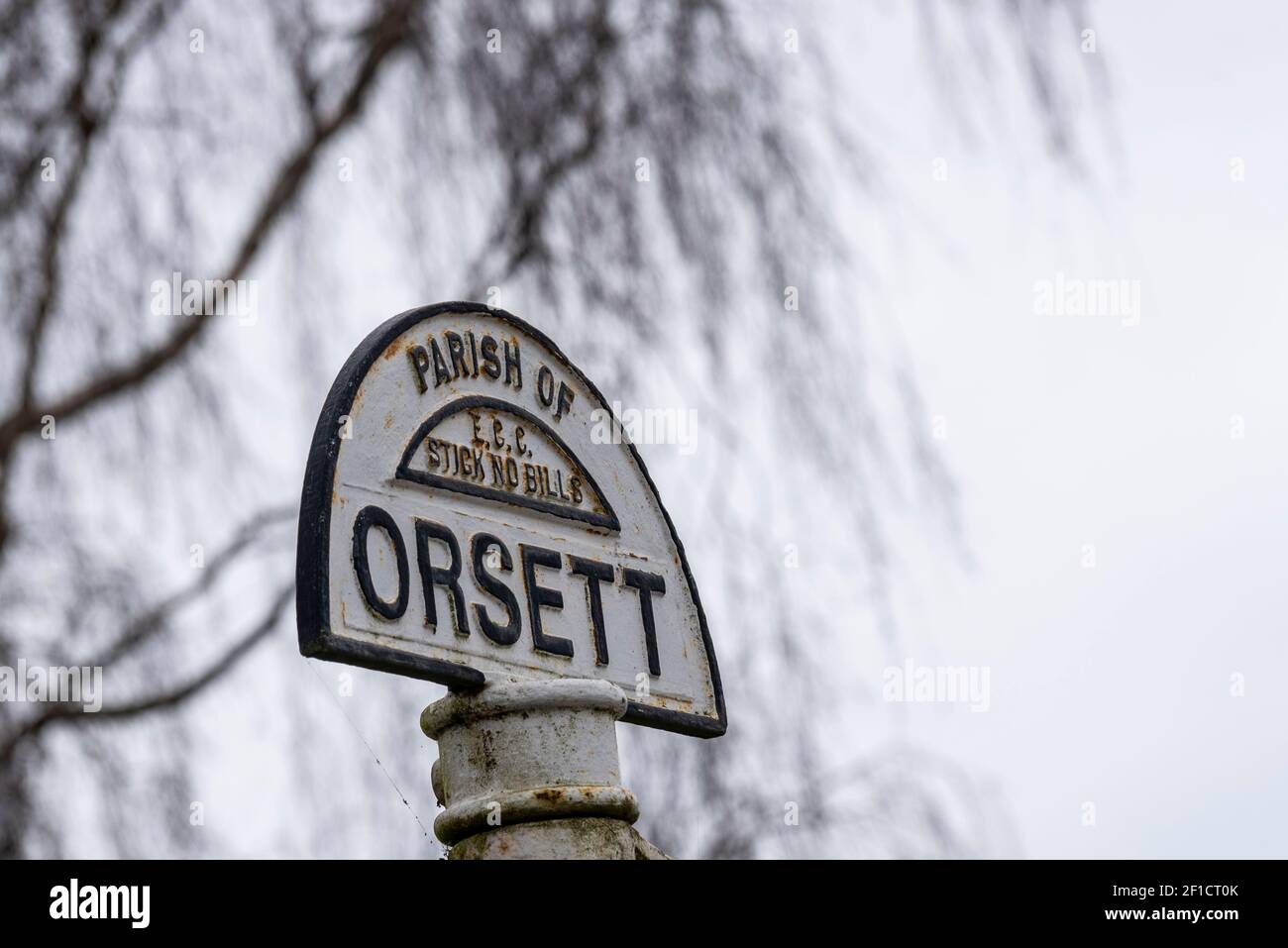 Posto d'indicazione vintage a Orsett, Essex, UK. Foto Stock