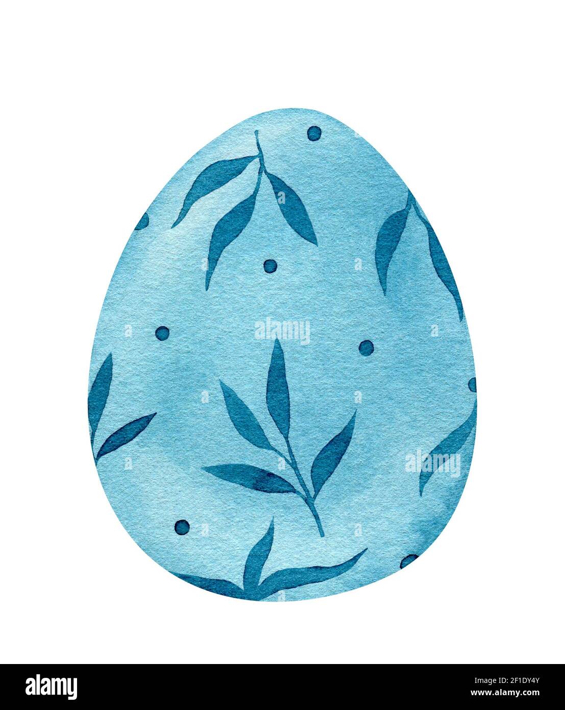 Uovo di Pasqua decorato con un motivo floreale in colori blu. Illustrazione disegnata a mano isolata su sfondo bianco Foto Stock Uovo di Pasqua decorato con un motivo floreale in colori blu. Illustrazione disegnata a mano isolata su sfondo bianco Foto Stock