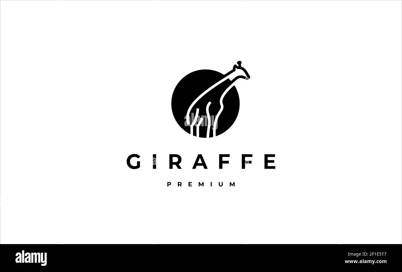 Immagine vettoriale dell'icona giraffe Logo Foto Stock