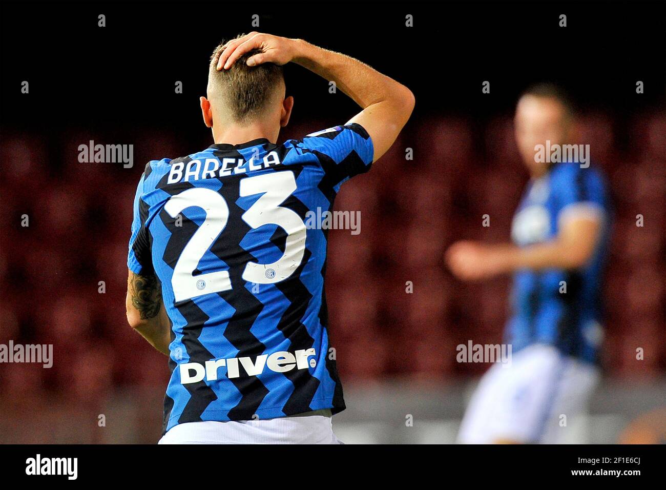 Nicolò Barella giocatore di Inter, durante la partita della serie a del campionato italiano di calcio tra Benevento vs Inter risultato finale 2-5, partita giocata a t Foto Stock