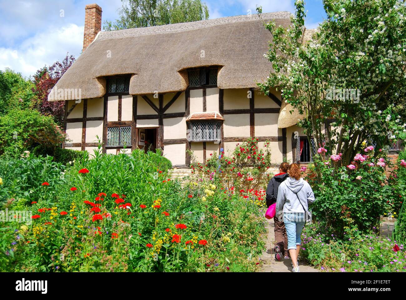 Cottage e giardino di Anne Hathaway, Cottage Lane, Shottery, Stratford-upon-Avon, Warwickshire, Inghilterra, Regno Unito Foto Stock