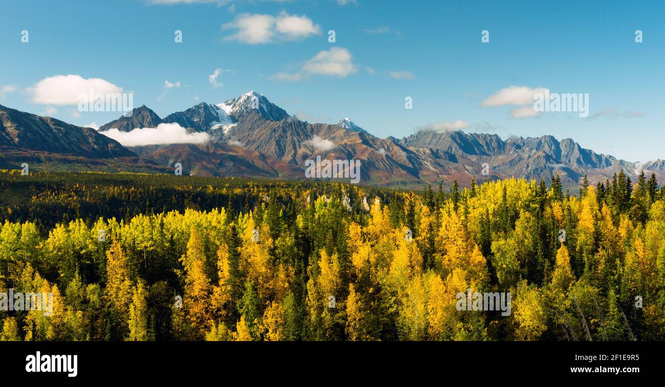 High Snow Covered Peaks Chugach Mountain Range Alaska Foto Stock