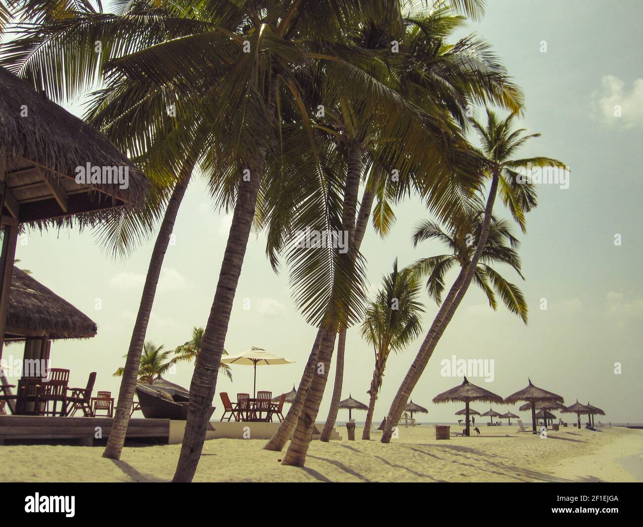 Resort tropicale delle Maldive Foto Stock