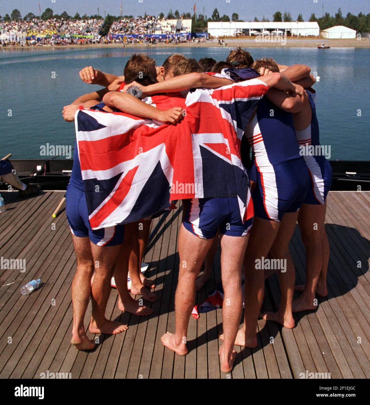 MENS OTTO FINALE A SYDNEY CON: COX ROWLEY DOUGLAS, STEVE TRAPMORE, FRED SCARLETT, KIERAN WEST, LUKA GRUBOR, LOUIS ATTRILL, SIMON DENNIS, BEN HUNT-DAVIS E ANDREW LINDSAY DOPO AVER VINTO L'ORO. Foto Stock