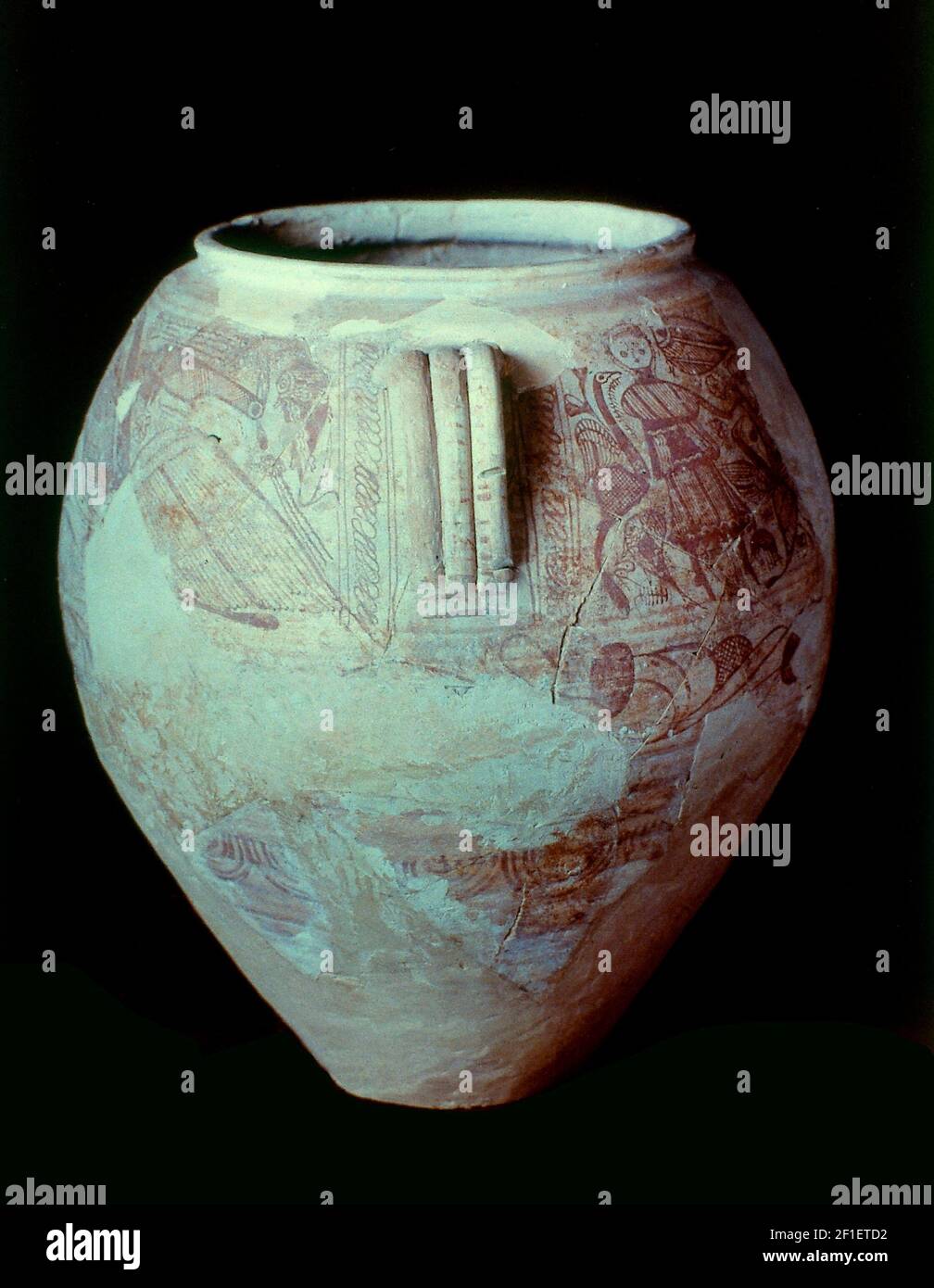 GRAN VASO DECORADO PROCEDENTE DE LA ALCUDIA DE ELCHE (ALICANTE) - S I AC - CERAMICA IBERICA. UBICAZIONE: MUSEO DE LA ALCUDIA. ELCHE. Alicante. SPAGNA. Foto Stock