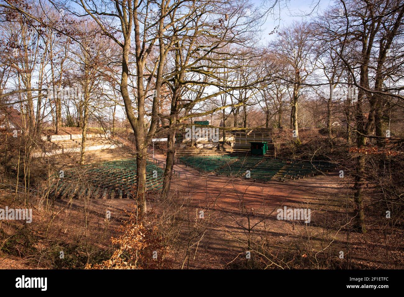 L'anfiteatro romano di Birten, vicino a Xanten, Renania Settentrionale-Vestfalia, Germania. Das Roemische Amphitheatre di Birten bei Xanten, Nordrhein-Westfalen, Foto Stock
