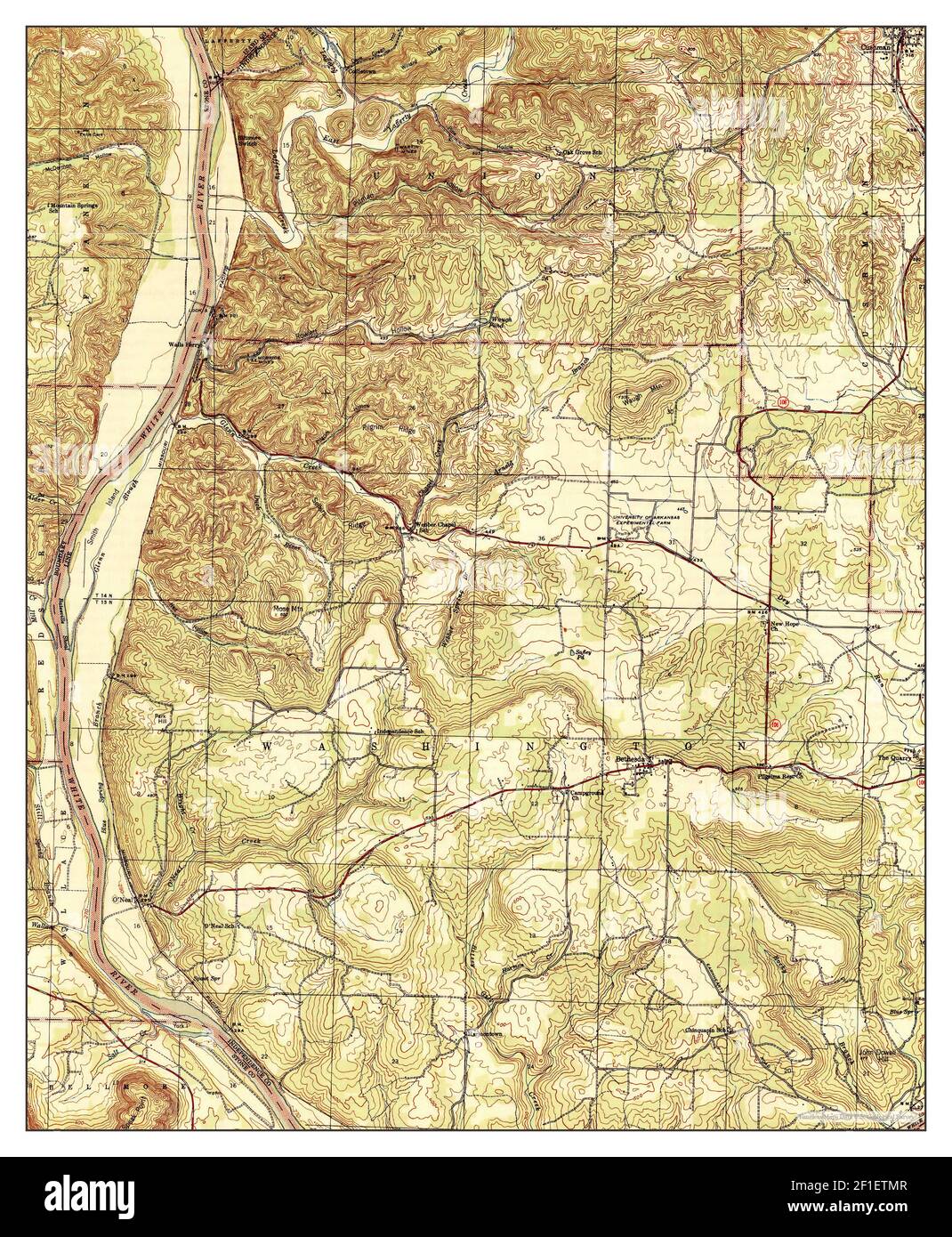Bethesda, Arkansas, mappa 1942, 1:31680, Stati Uniti d'America da Timeless Maps, dati U.S. Geological Survey Foto Stock