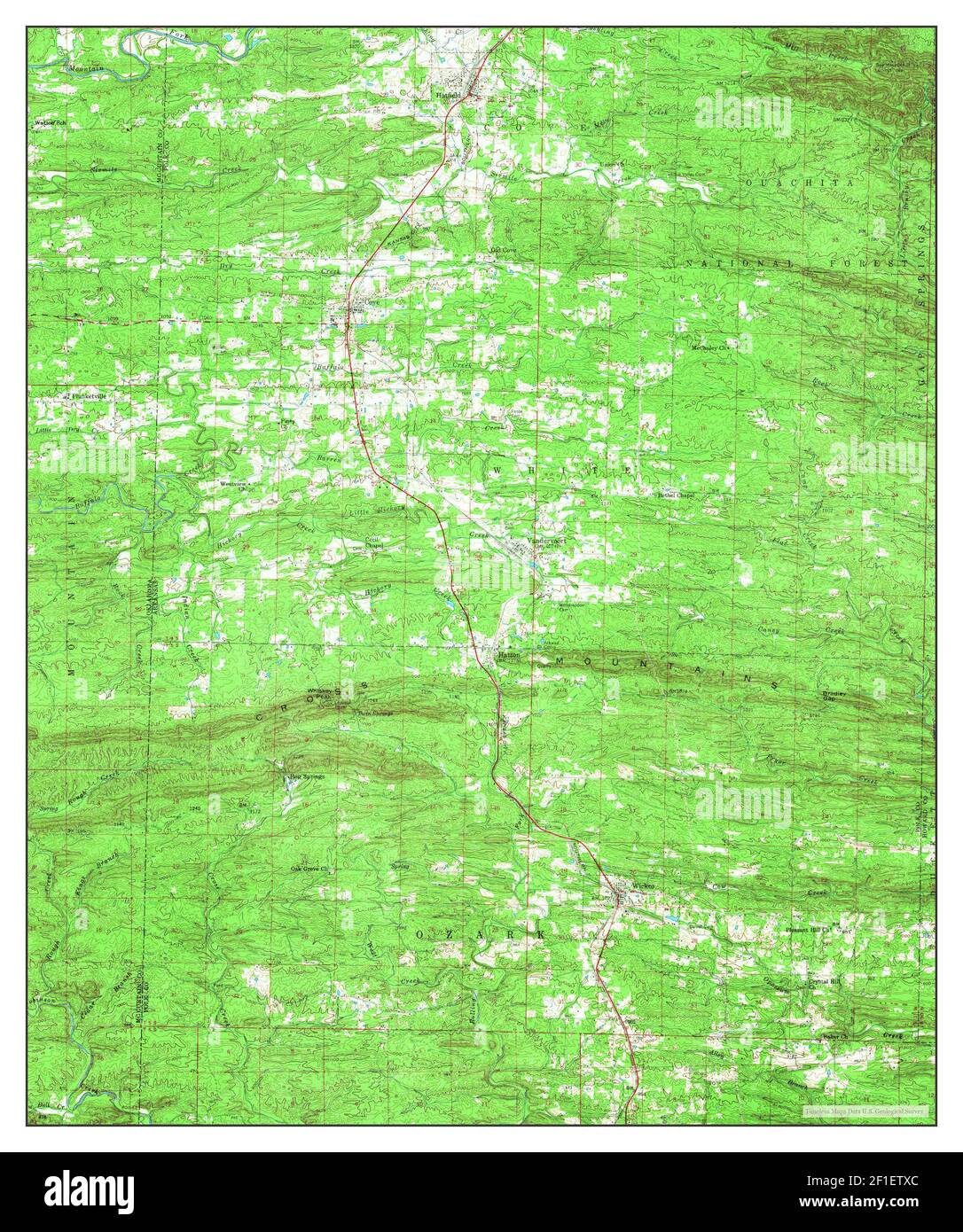 Cove, Arkansas, mappa 1959, 1:62500, Stati Uniti d'America da Timeless Maps, dati U.S. Geological Survey Foto Stock