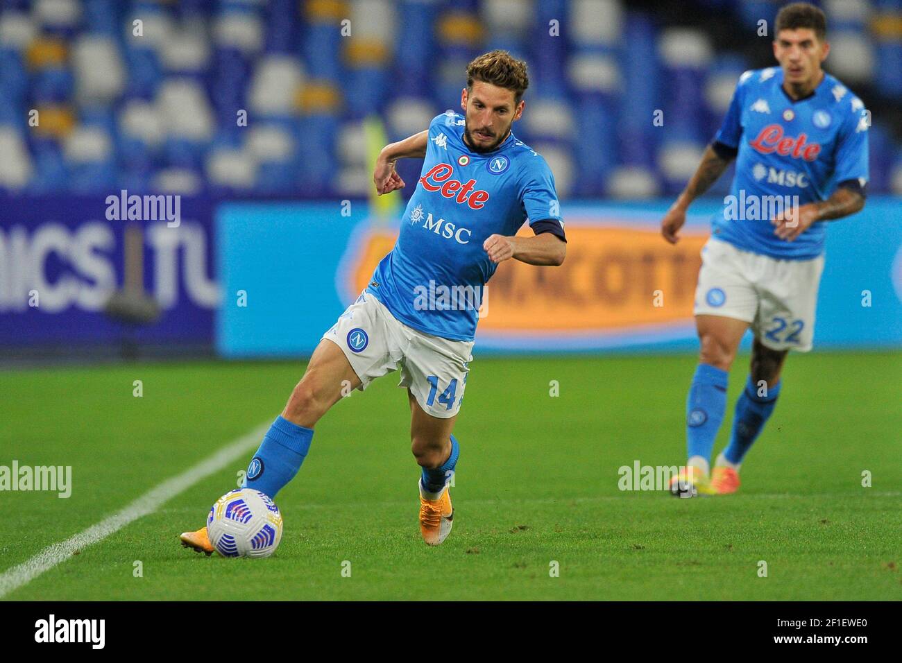 Dries Mertens calciatore di Napoli, durante la partita del campionato di calcio SerieA tra Napoli vs Sassuolo risultato finale 0-2, partita disputata al San Pao Foto Stock