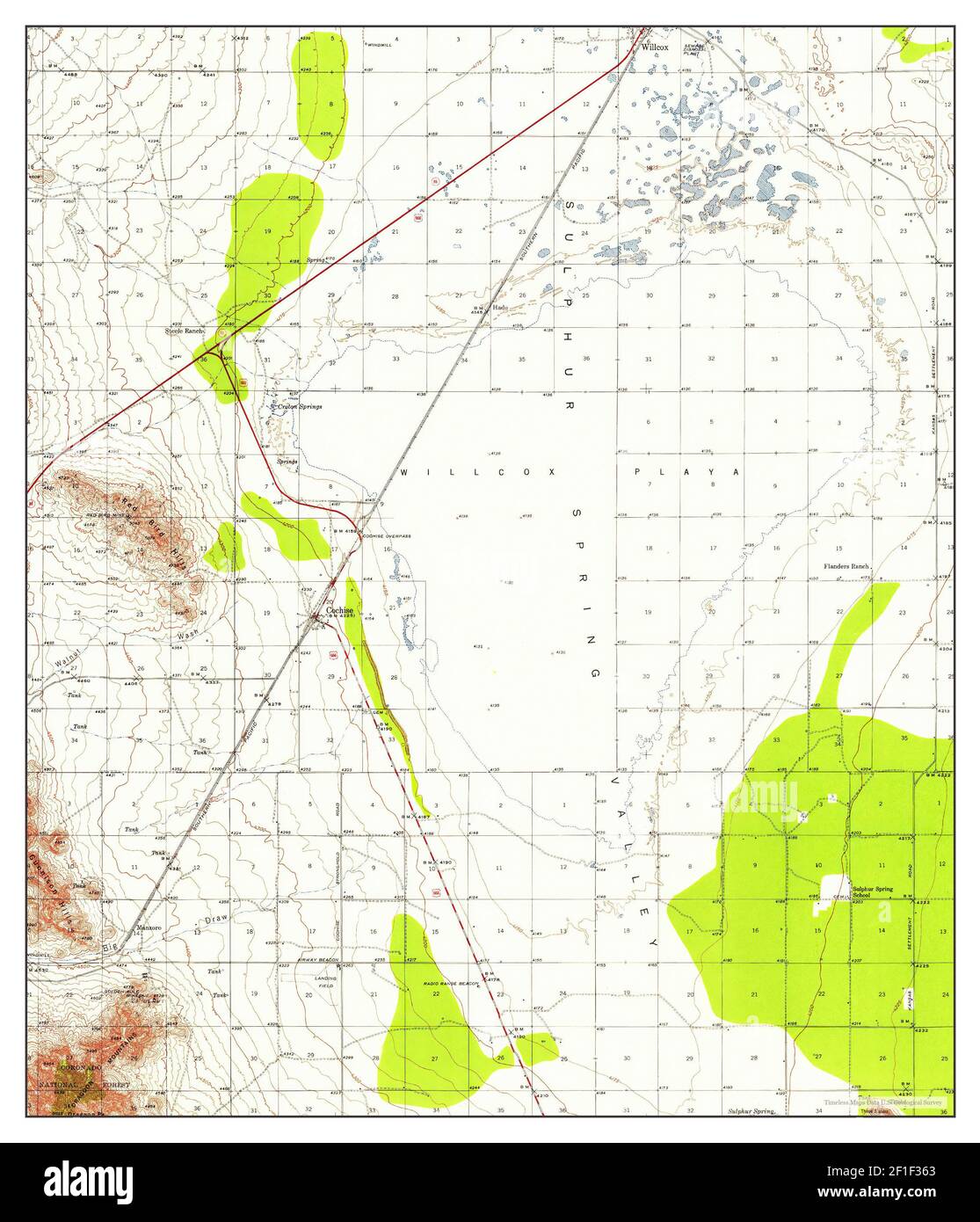 Cochise, Arizona, mappa 1943, 1:62500, Stati Uniti d'America da Timeless Maps, dati U.S. Geological Survey Foto Stock