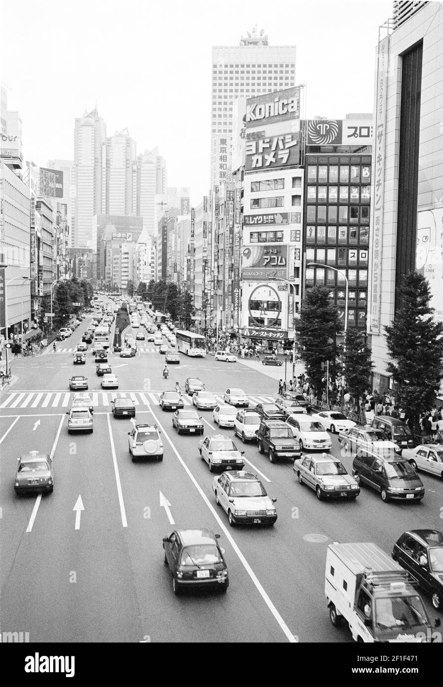 Tokyo, Giappone in 1998 ore di punta del traffico Foto Stock