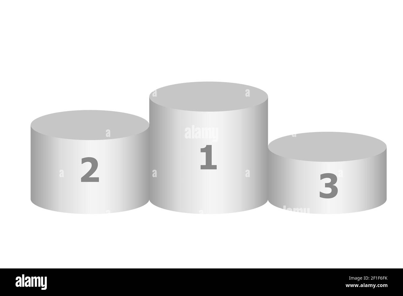 Bianco realistico vettore podio cilindrico sfondo.Round podio vuoto, modello 3d. Isolato su sfondo bianco. Illustrazione vettoriale Illustrazione Vettoriale
