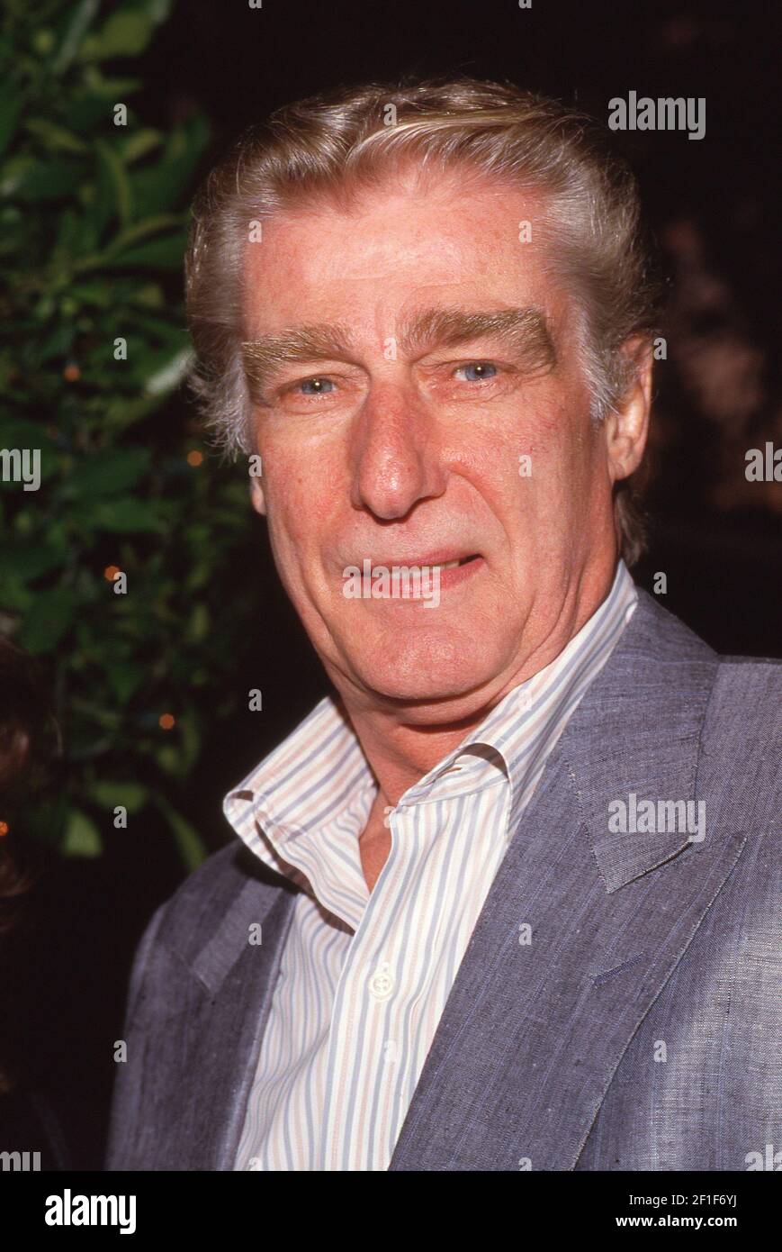 Richard Mulligan partecipa all'Operation California Benefit Party il 27 giugno 1987 a casa di Julie Andrews a Malibu, California. Credito: Ralph Dominguez/MediaPunch Foto Stock