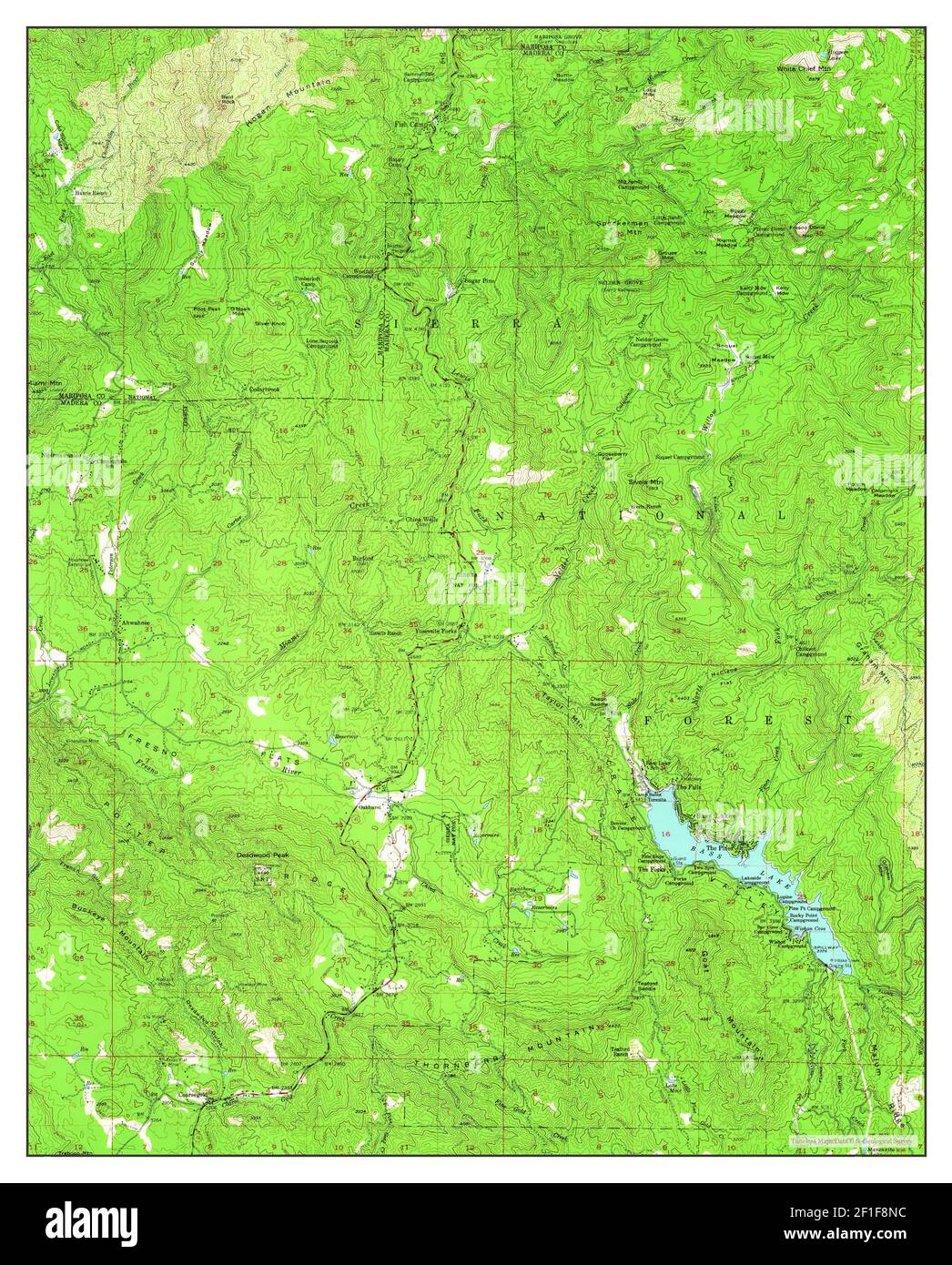 Bass Lake, California, mappa 1953, 1:62500, Stati Uniti d'America da Timeless Maps, dati U.S. Geological Survey Foto Stock