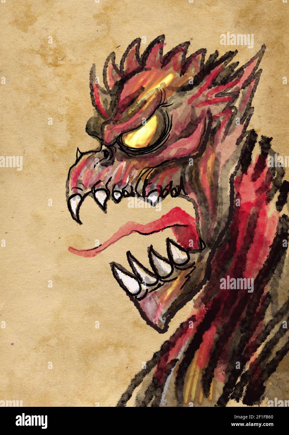 illustrazione dell'orrore dei demoni Foto Stock