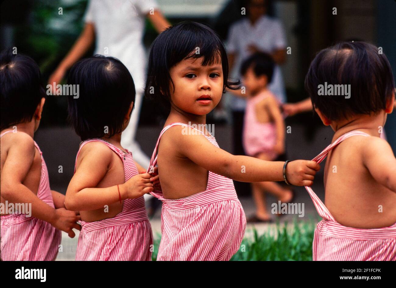 Vivaio per bambini, Hanoi, Vietnam del Nord, giugno 1980 Foto Stock