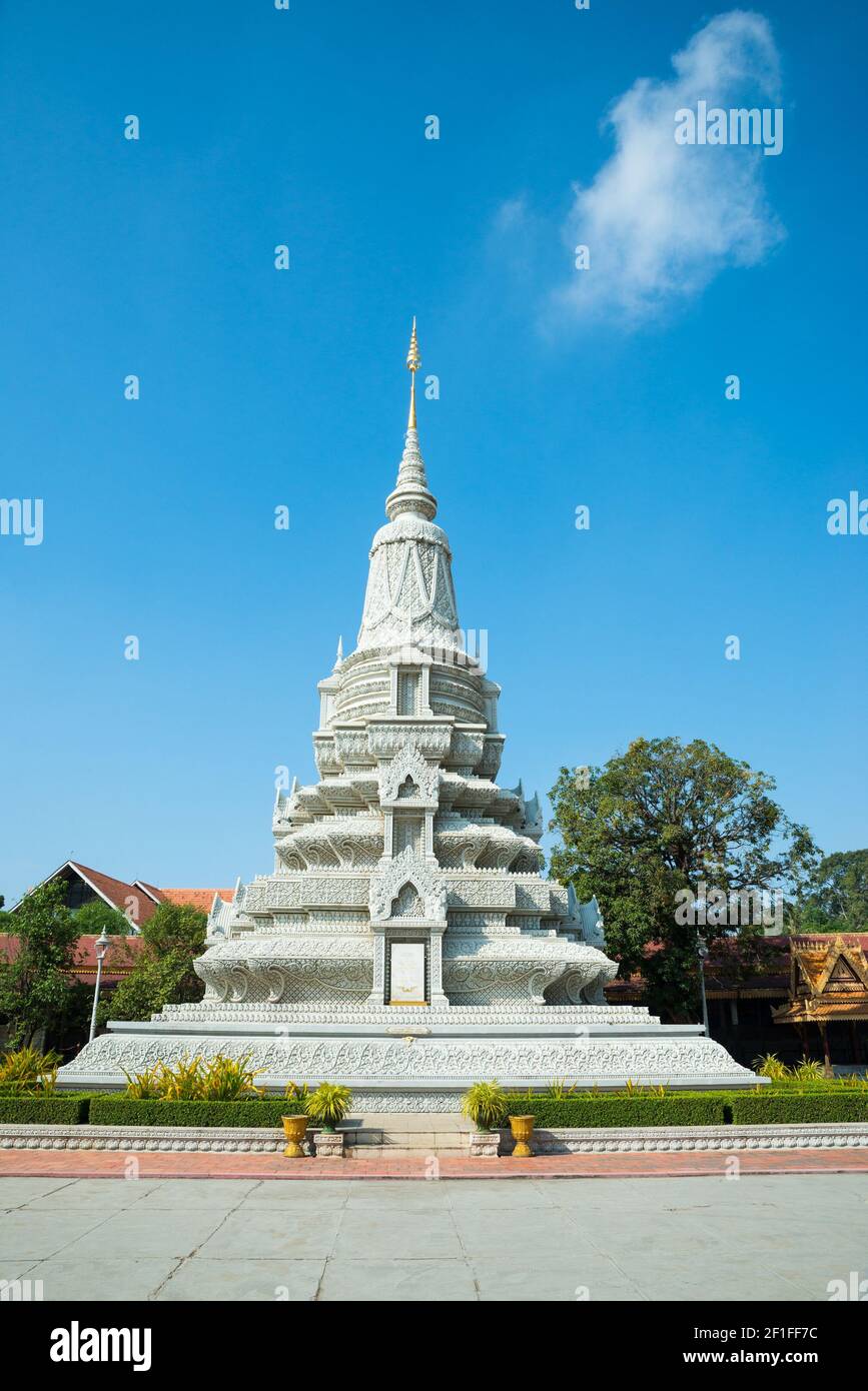 La Pagoda d'Argento, Phnom Penh, Cambogia, Asia Foto Stock