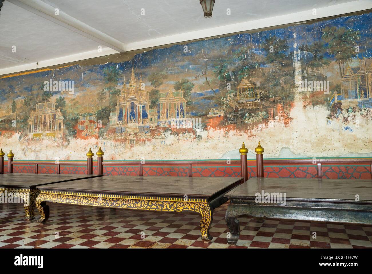 La Pagoda d'Argento, Phnom Penh, Cambogia, Asia Foto Stock