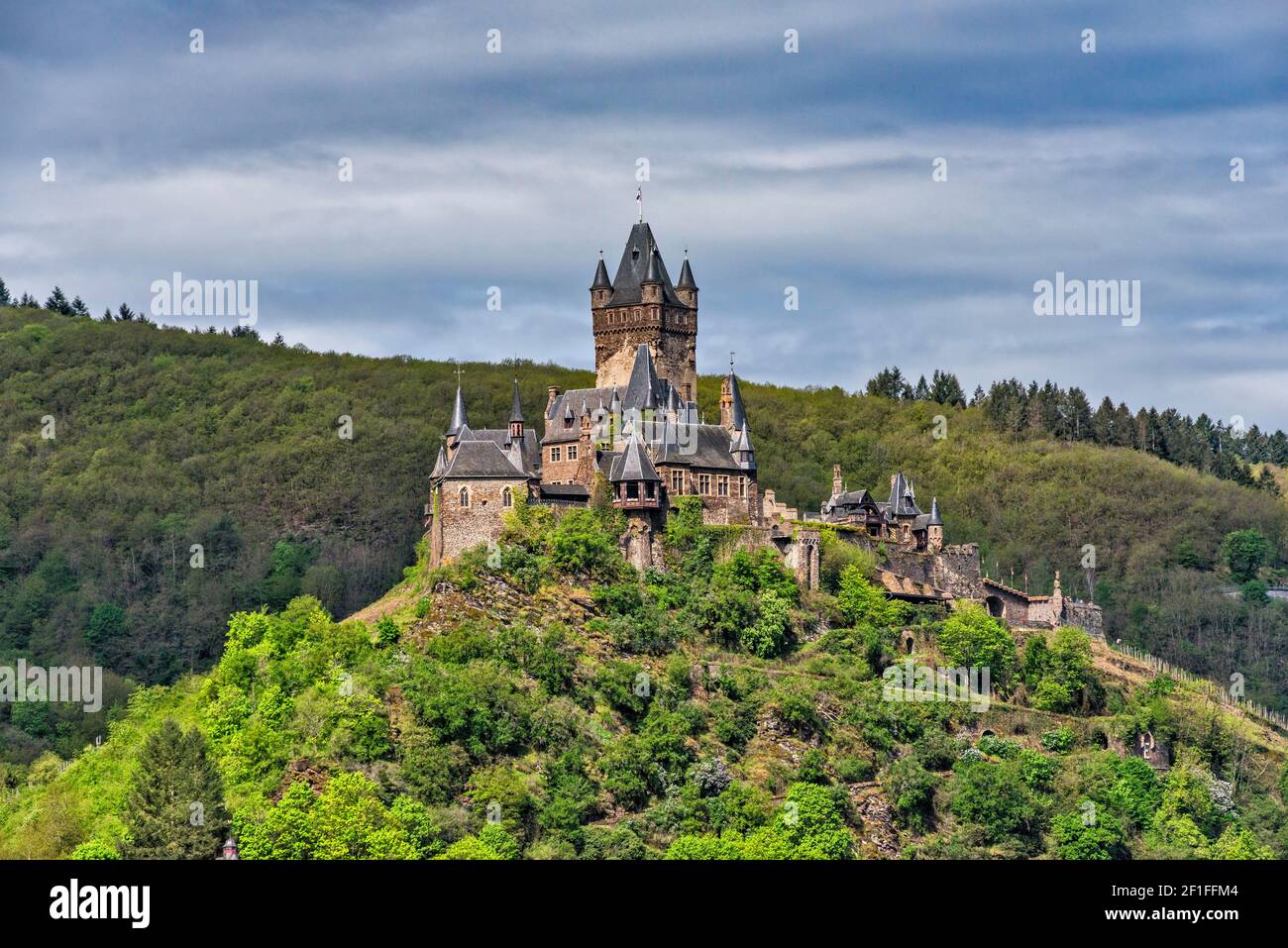 Reichsburg (Castello Imperiale) a Cochem, Valle della Mosella, Renania-Palatinato, Germania Foto Stock