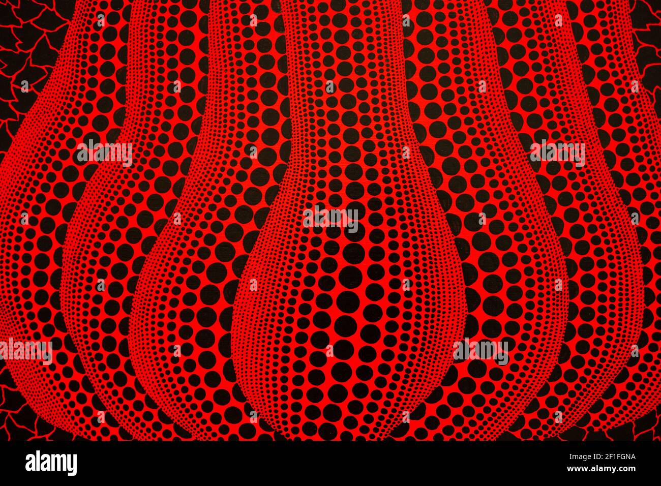 Un primo piano di opere d'arte 'Pumpkins' create da Yayoi Kusama e esposte alla galleria Victoria Miro di Londra. Il credito fotografico dovrebbe essere: Katie Collins/EMPICS/Alamy Foto Stock