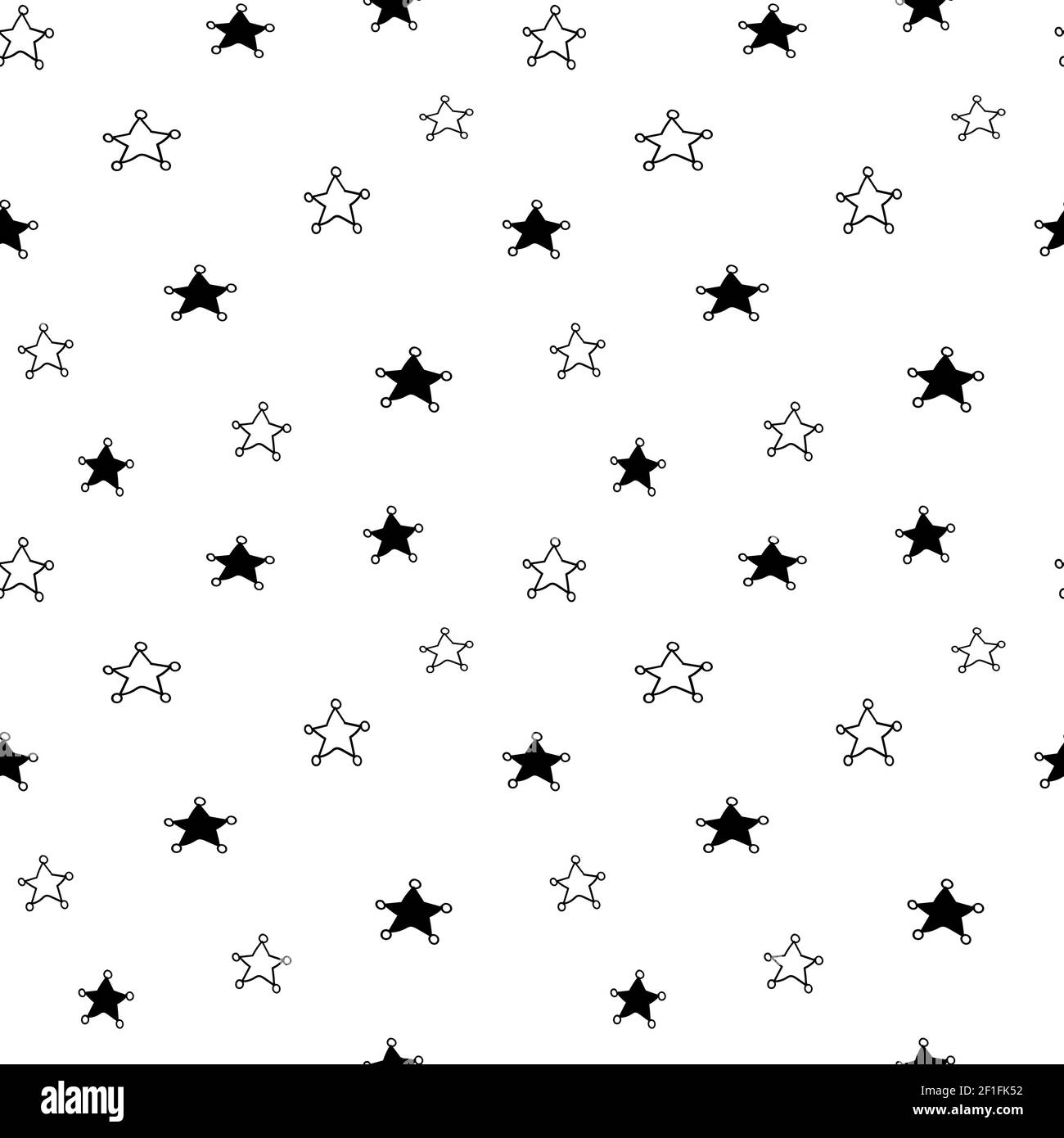 Motivo senza cuciture a stella, carta digitale in bianco e nero con doodle astrale, stelle astratte che ripetono lo sfondo, vettore stellare monocromatico Immagine e Vettoriale - Alamy