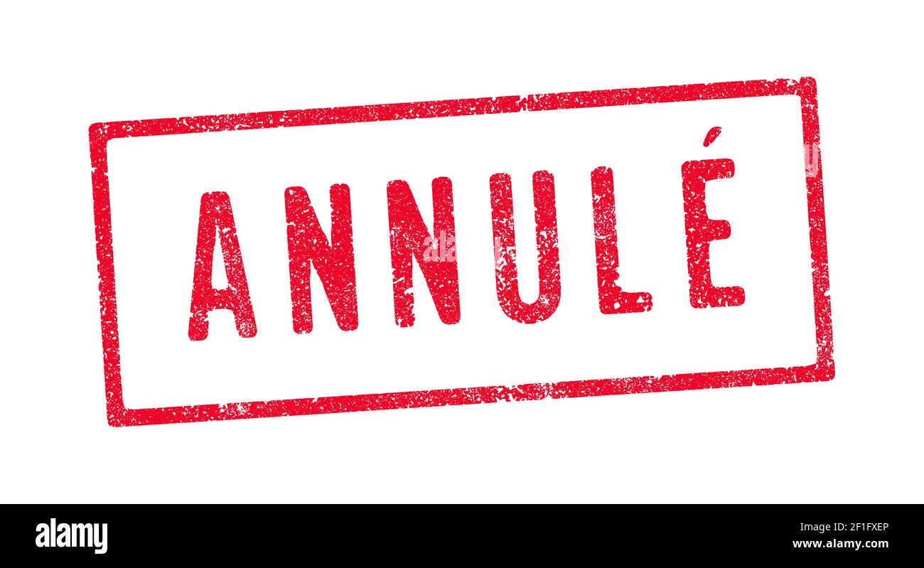Illustrazione vettoriale della parola francese Annule (annullata) in rosso timbro di inchiostro Illustrazione Vettoriale