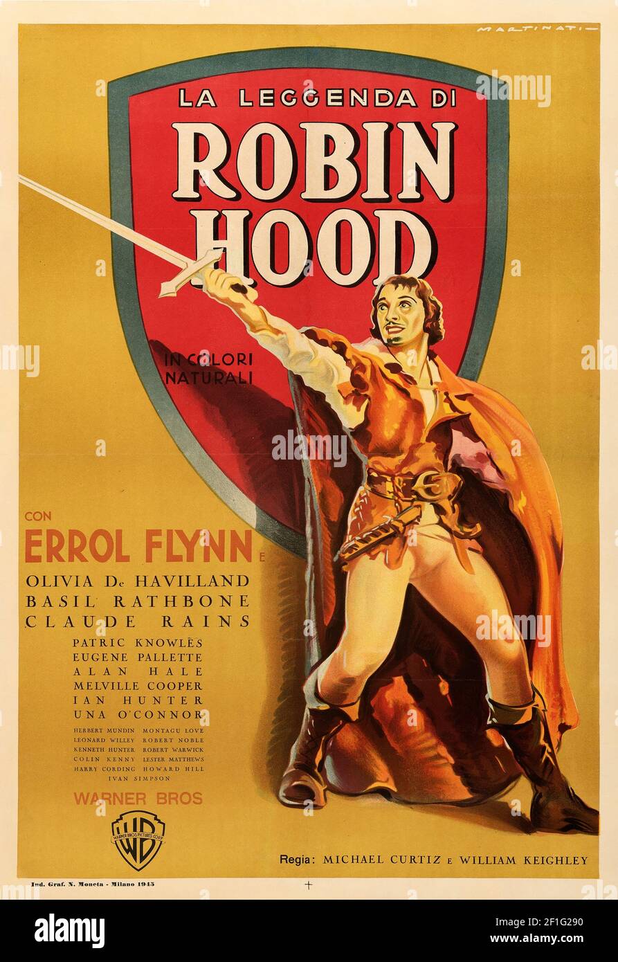 Robin Hood feat. Errol Flynn. Poster di film d'epoca, stile classico Foto Stock