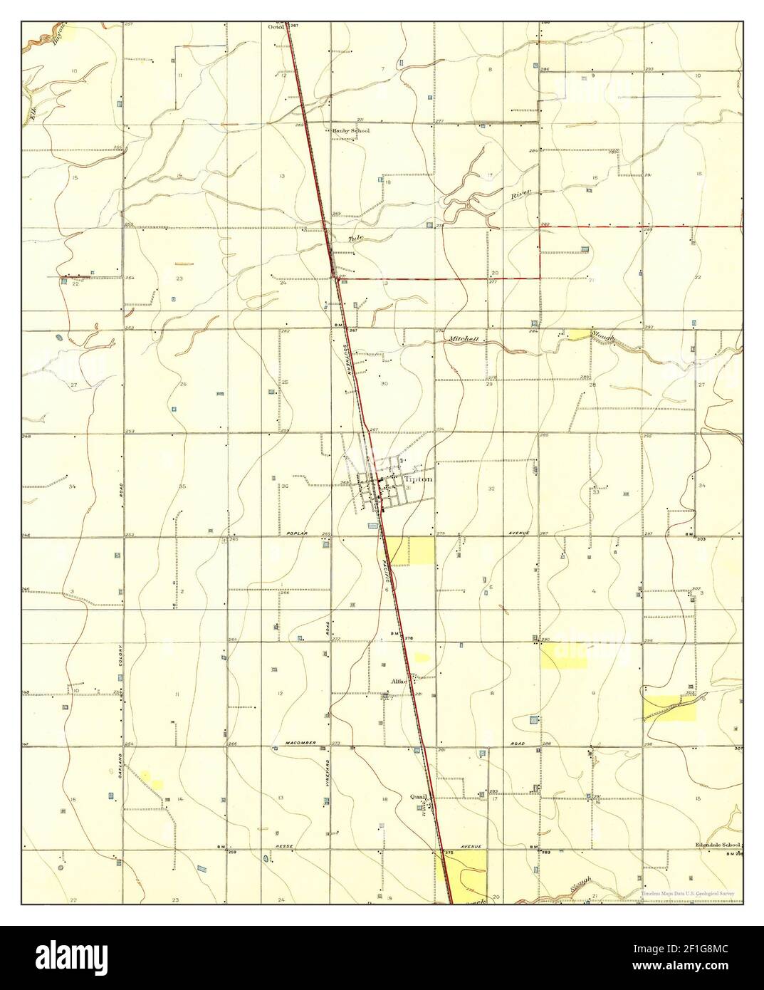 Tipton, California, mappa 1928, 1:31680, Stati Uniti d'America da Timeless Maps, dati U.S. Geological Survey Foto Stock