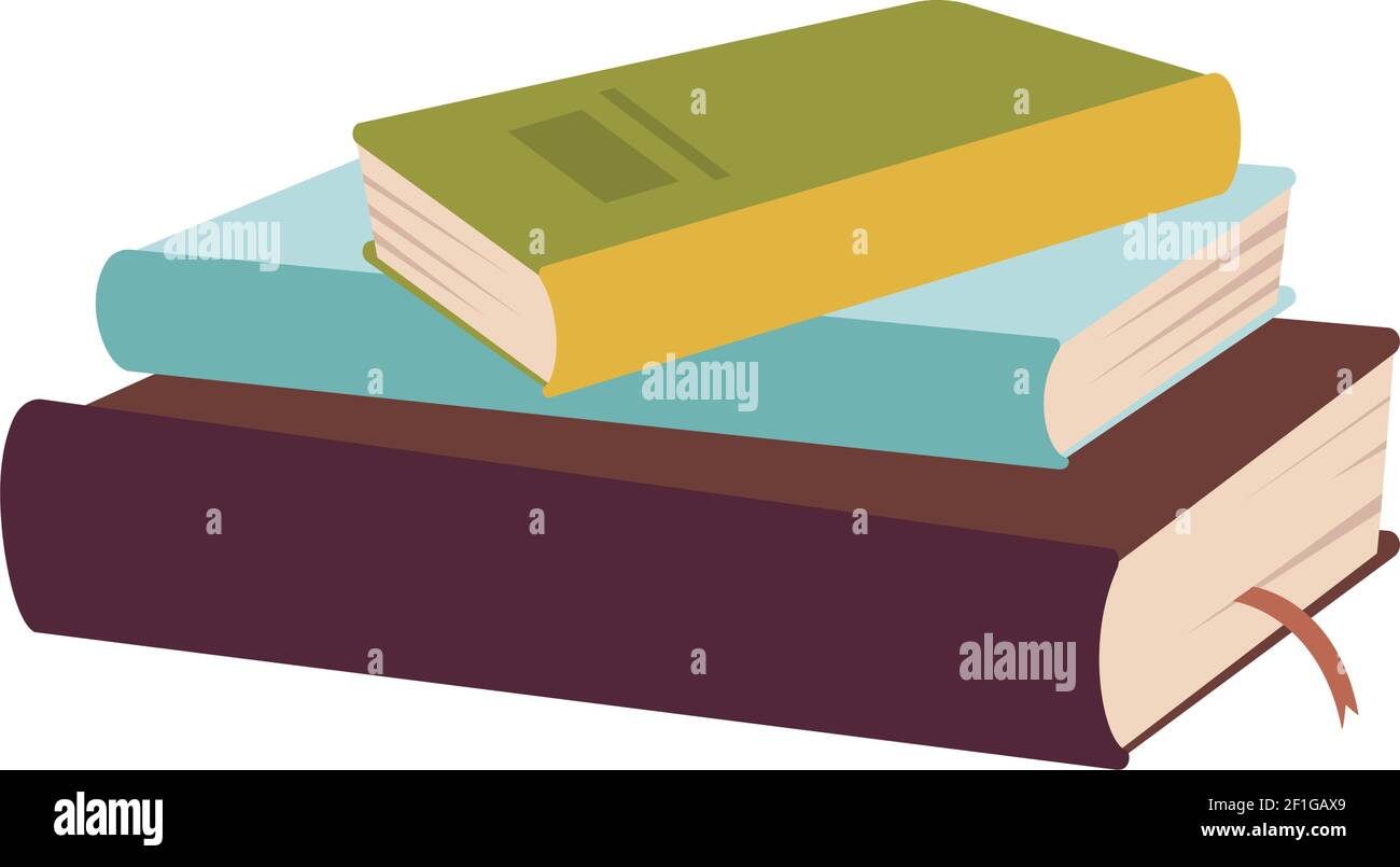 Una pila di libri per leggere, imparare e rilassarsi. Illustrazione Vettoriale