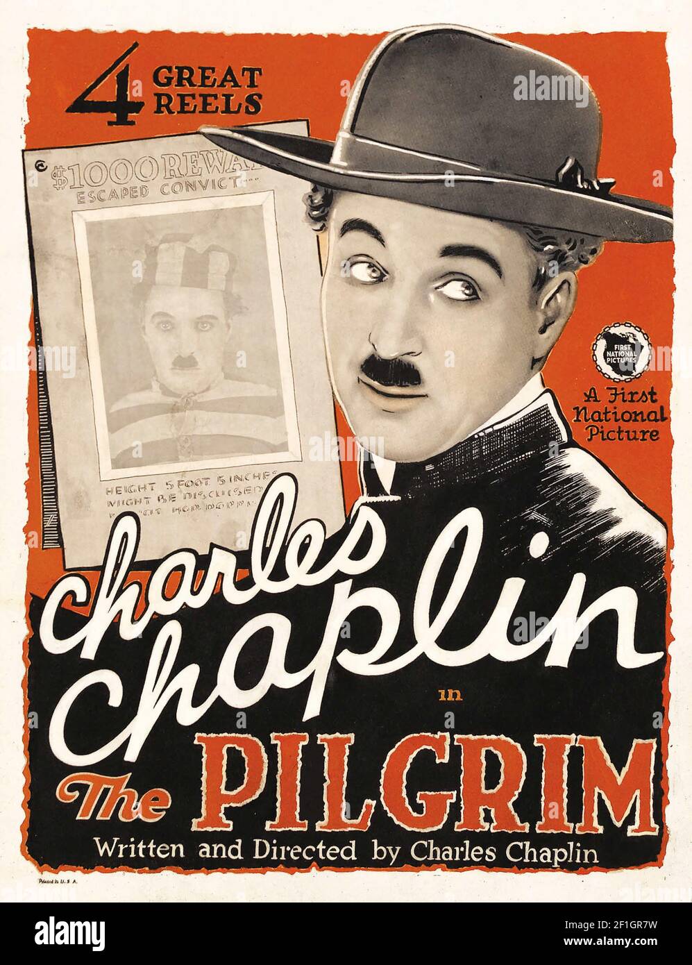 The Pilgrim è un film muto americano del 1923 realizzato da Charlie Chaplin per la prima National Film Company, con la partecipazione di Chaplin ed Edna Purviance. Foto Stock