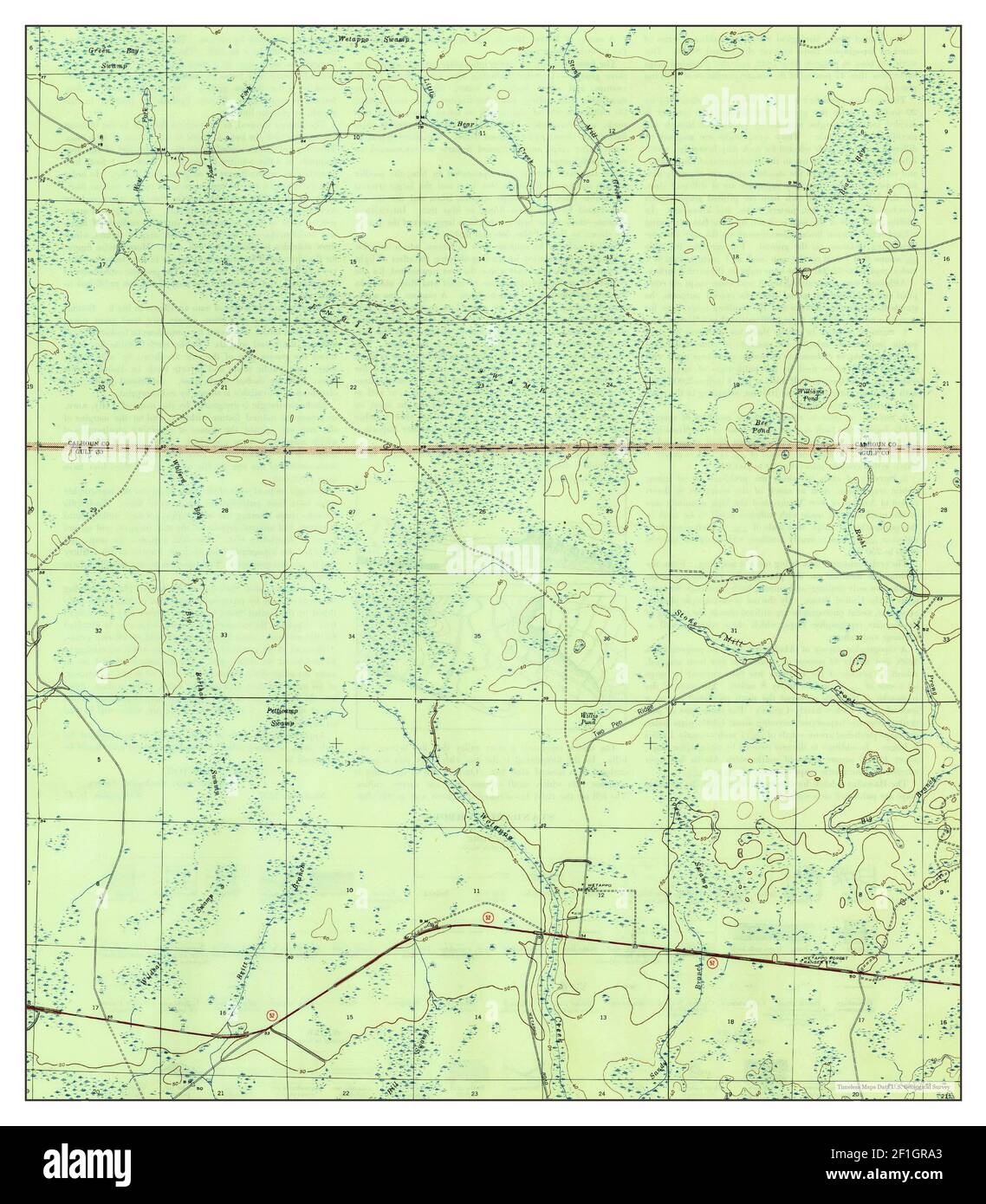 Tenmile Swamp, Florida, mappa 1945, 1:31680, Stati Uniti d'America da Timeless Maps, dati U.S. Geological Survey Foto Stock