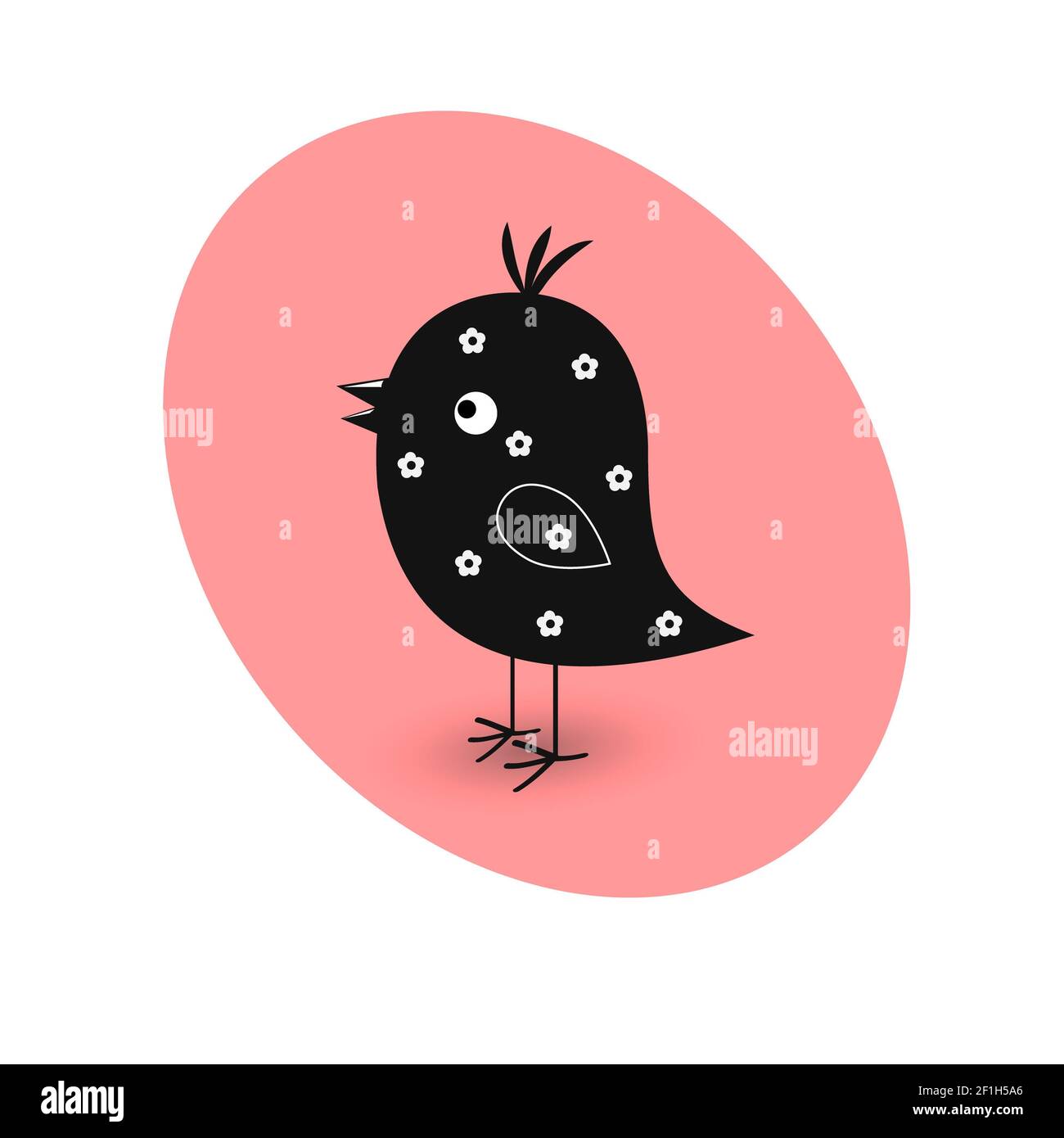 Vettore uccello con fiori. Foto Stock