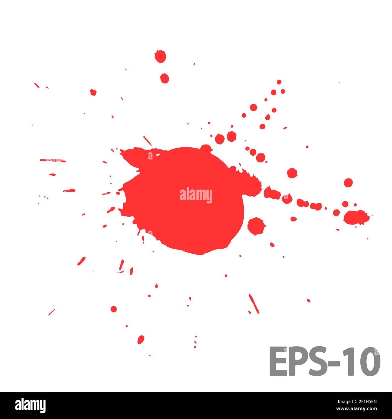 Macchia acquerello rossa con macchia di vernice acquarello Foto Stock